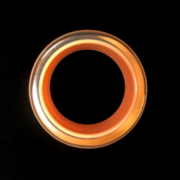 Vintage Lucite Bangle Bracelets x2! Orange + Gold - Picture 7 of 14